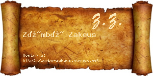 Zámbó Zakeus névjegykártya